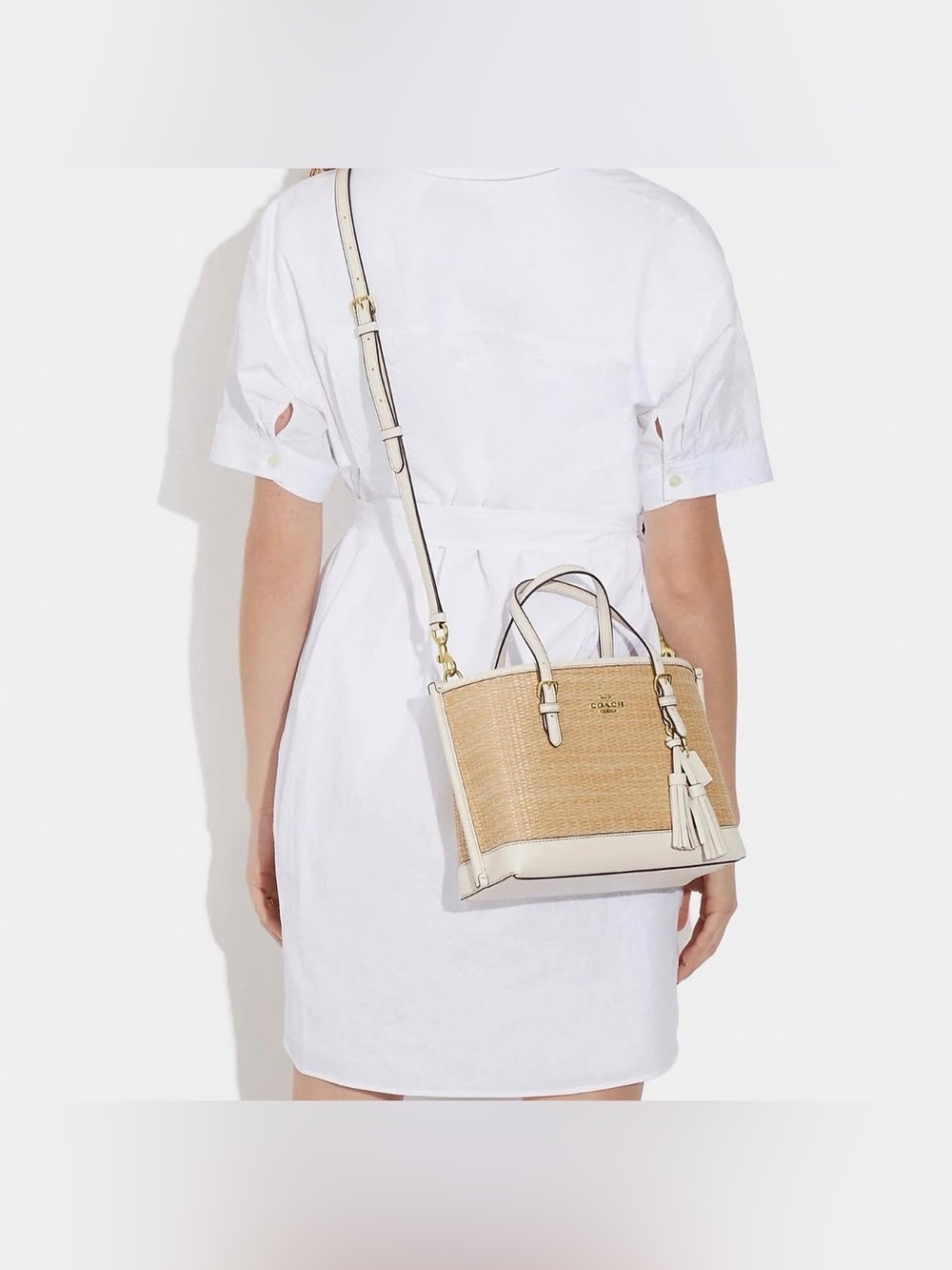 Coach mollie 25 tote in straw
